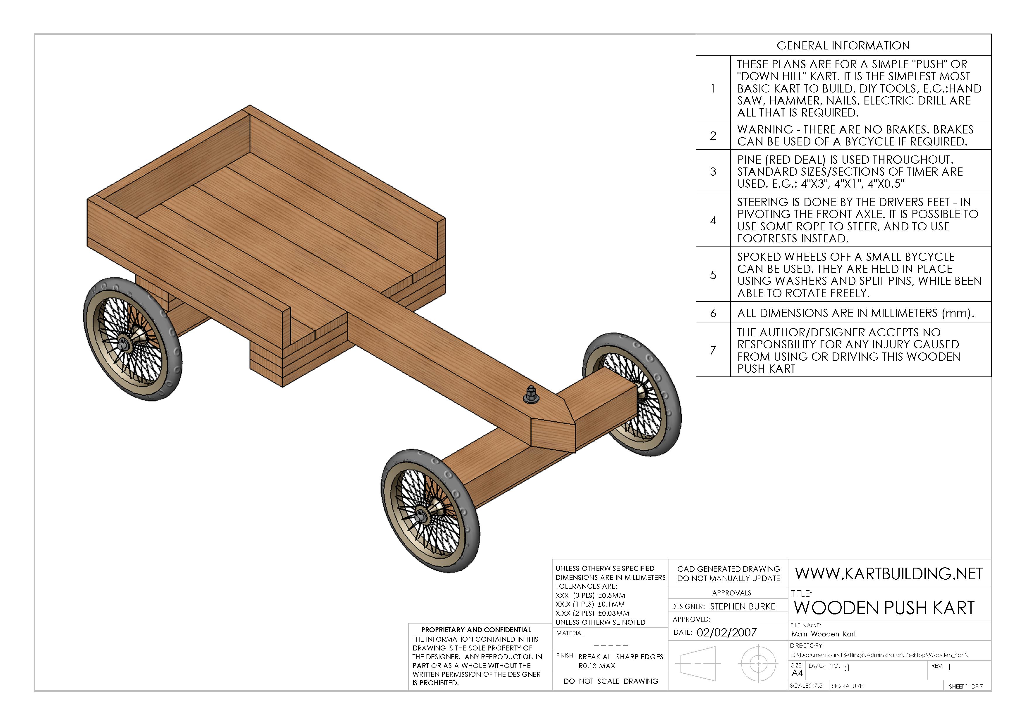 Free Wooden Go-Kart Plans :: How to build a simple wooden go-kart